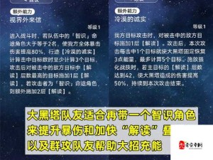 崩坏星穹铁道黑塔高效配队阵容攻略