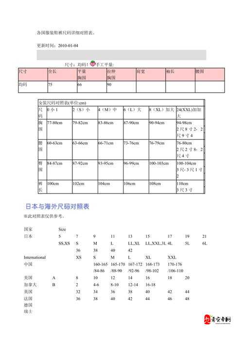 欧洲尺码日本尺码专线美国特价：引领全球时尚尺码潮流精选